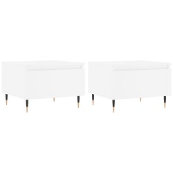 vidaXL Mesas de centro 2 uds madera de ingeniería blanco 50x46x35 cm
