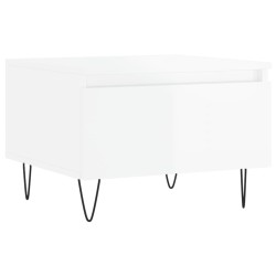vidaXL Mesa de centro madera de ingeniería blanco brillo 50x46x35 cm