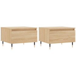 vidaXL Mesas de centro 2 uds madera ingeniería roble Sonoma 50x46x35cm