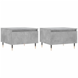 vidaXL Mesas centro 2 uds madera ingeniería gris hormigón 50x46x35 cm