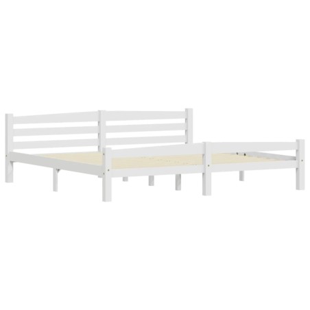vidaXL Estructura de cama de madera maciza de pino blanca 200x200 cm