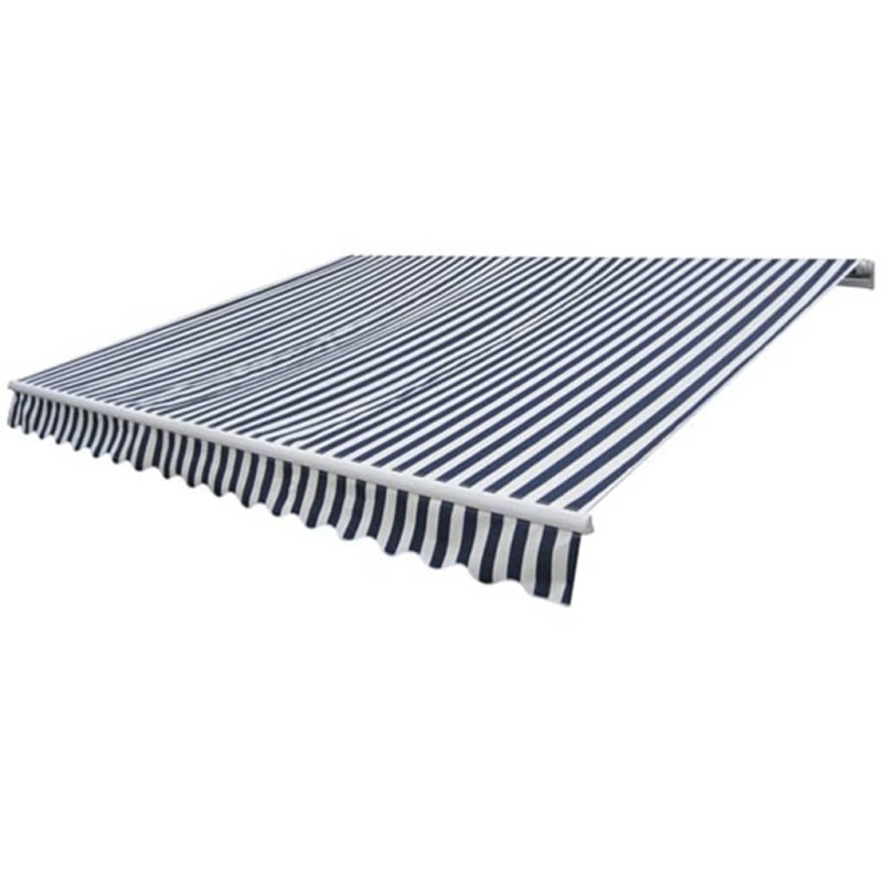 vidaXL Toldo plegable de operación manual 300 cm azul y blanco vidaXL Toldo plegable de operación manual 300 cm azul y blanco