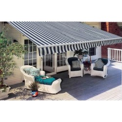 vidaXL Toldo plegable de operación manual 300 cm azul y blanco