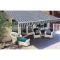 vidaXL Toldo plegable de operación manual 300 cm azul y blanco vidaXL Toldo plegable de operación manual 300 cm azul y blanco