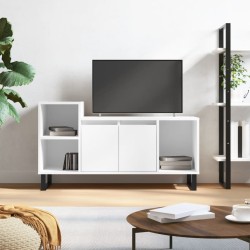 vidaXL Mueble de TV madera contrachapada blanco brillo 100x35x55 cm