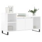 vidaXL Mueble de TV madera contrachapada blanco brillo 100x35x55 cm vidaXL Mueble de TV madera contrachapada blanco brillo 100x35x55 cm