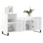 vidaXL Mueble de TV madera contrachapada blanco brillo 100x35x55 cm vidaXL Mueble de TV madera contrachapada blanco brillo 100x35x55 cm