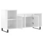 vidaXL Mueble de TV madera contrachapada blanco brillo 100x35x55 cm vidaXL Mueble de TV madera contrachapada blanco brillo 100x35x55 cm