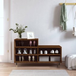 vidaXL Mueble zapatero madera contrachapada roble marrón 102x36x60 cm