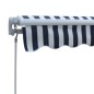 vidaXL Toldo plegable de operación manual 300 cm azul y blanco vidaXL Toldo plegable de operación manual 300 cm azul y blanco