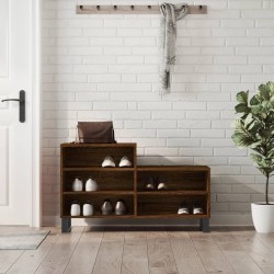 vidaXL Mueble zapatero madera contrachapada roble marrón 102x36x60 cm
