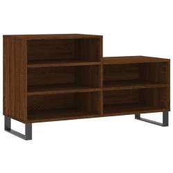 vidaXL Mueble zapatero madera contrachapada roble marrón 102x36x60 cm