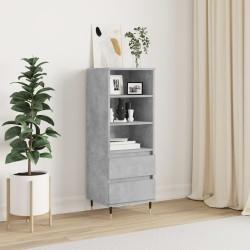 vidaXL Aparador alto madera contrachapada gris hormigón 40x36x110 cm