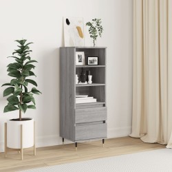 vidaXL Aparador alto madera contrachapada gris Sonoma 40x36x110 cm