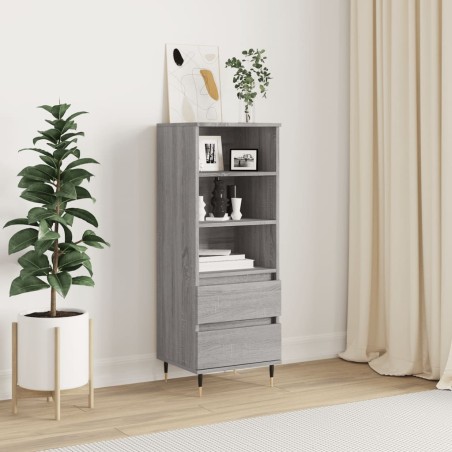 vidaXL Aparador alto madera contrachapada gris Sonoma 40x36x110 cm