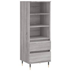 vidaXL Aparador alto madera contrachapada gris Sonoma 40x36x110 cm