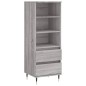 vidaXL Aparador alto madera contrachapada gris Sonoma 40x36x110 cm