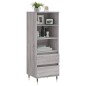 vidaXL Aparador alto madera contrachapada gris Sonoma 40x36x110 cm