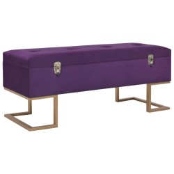 vidaXL Banco con compartimento 105 cm morado de terciopelo