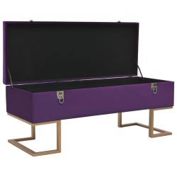 vidaXL Banco con compartimento 105 cm morado de terciopelo