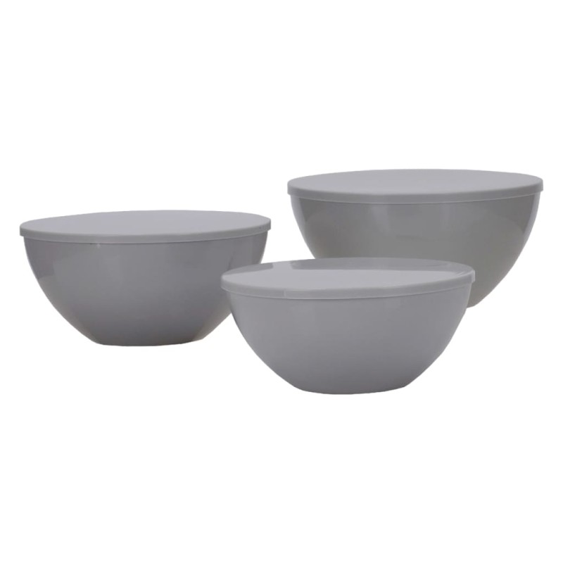 Travellife Cuencos de camping con tapa Palma 3 piezas gris claro Travellife Cuencos de camping con tapa Palma 3 piezas gris claro