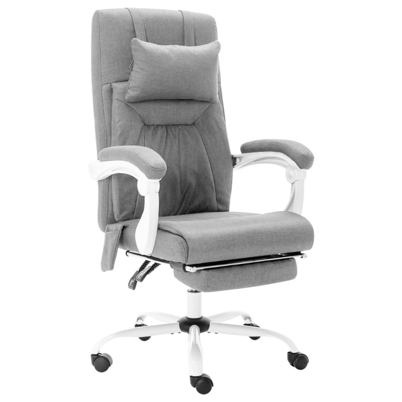 vidaXL Silla de oficina de masaje de tela gris vidaXL Silla de oficina de masaje de tela gris