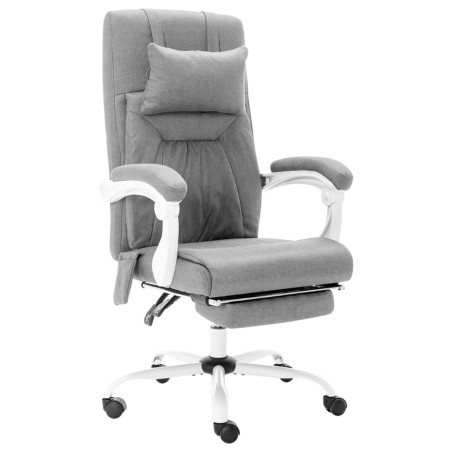vidaXL Silla de oficina de masaje de tela gris