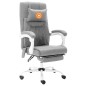 vidaXL Silla de oficina de masaje de tela gris vidaXL Silla de oficina de masaje de tela gris