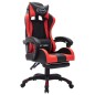 vidaXL Silla gaming con luces LED RGB cuero sintético rojo y negro