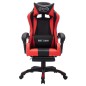 vidaXL Silla gaming con luces LED RGB cuero sintético rojo y negro