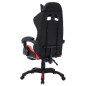 vidaXL Silla gaming con luces LED RGB cuero sintético rojo y negro