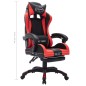 vidaXL Silla gaming con luces LED RGB cuero sintético rojo y negro