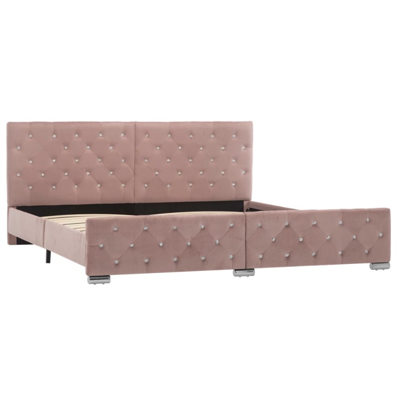 vidaXL Estructura de cama de terciopelo rosa 180x200 cm vidaXL Estructura de cama de terciopelo rosa 180x200 cm