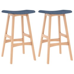 vidaXL Taburetes de cocina 2 unidades tela azul 