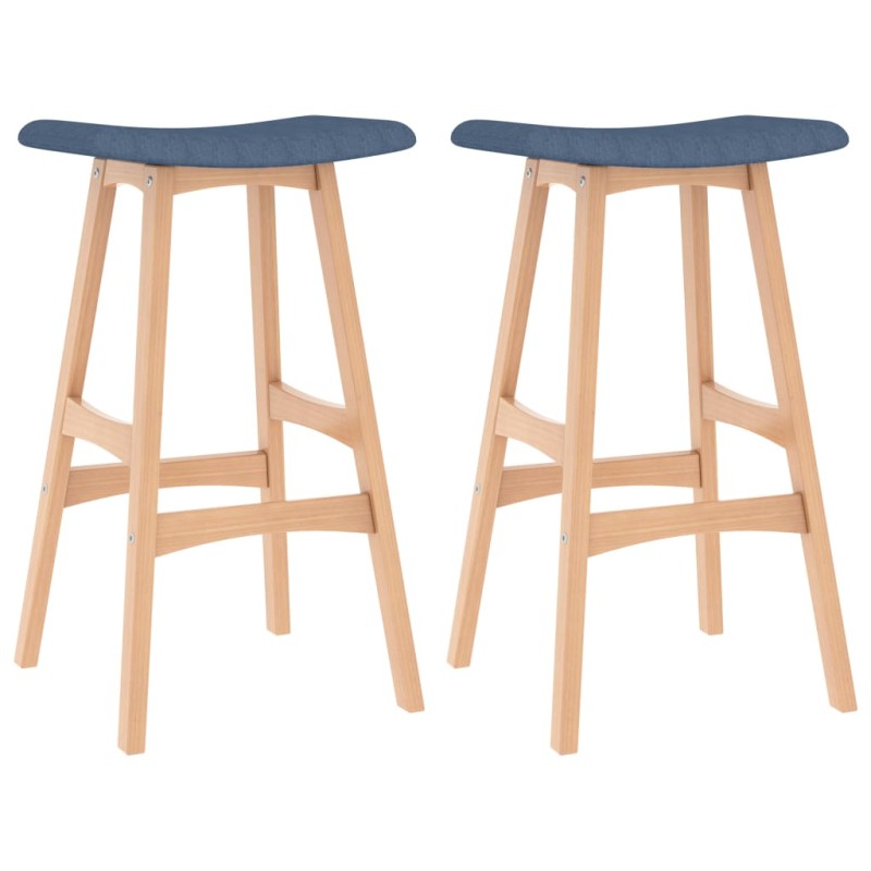 vidaXL Taburetes de cocina 2 unidades tela azul vidaXL Taburetes de cocina 2 unidades tela azul