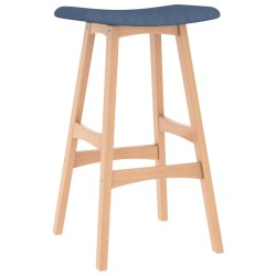 vidaXL Taburetes de cocina 2 unidades tela azul 