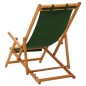 vidaXL Silla de playa plegable madera maciza de eucalipto y tela verde vidaXL Silla de playa plegable madera maciza de eucalipto y tela verde
