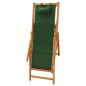 vidaXL Silla de playa plegable madera maciza de eucalipto y tela verde vidaXL Silla de playa plegable madera maciza de eucalipto y tela verde