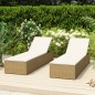 vidaXL Tumbona de ratán sintético marrón y blanco crema vidaXL Tumbona de ratán sintético marrón y blanco crema