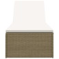 vidaXL Tumbona de ratán sintético marrón y blanco crema vidaXL Tumbona de ratán sintético marrón y blanco crema