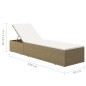 vidaXL Tumbona de ratán sintético marrón y blanco crema vidaXL Tumbona de ratán sintético marrón y blanco crema