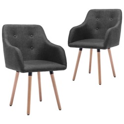 vidaXL Sillas de comedor 2 unidades tela gris oscuro