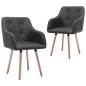 vidaXL Sillas de comedor 2 unidades tela gris oscuro vidaXL Sillas de comedor 2 unidades tela gris oscuro