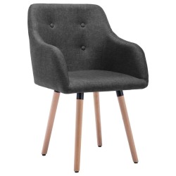 vidaXL Sillas de comedor 2 unidades tela gris oscuro