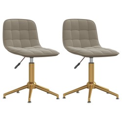 vidaXL Sillas de comedor giratorias 2 uds de terciopelo gris claro