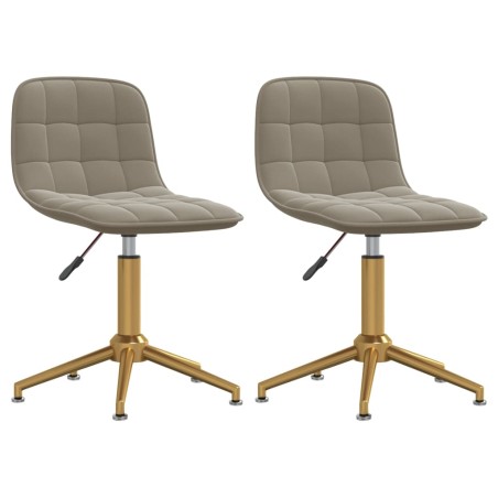 vidaXL Sillas de comedor giratorias 2 uds de terciopelo gris claro
