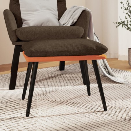 vidaXL Reposapiés tela y cuero sintético marrón y naranja 45x29,5x35cm