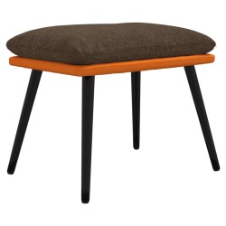 vidaXL Reposapiés tela y cuero sintético marrón y naranja 45x29,5x35cm