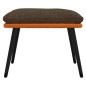 vidaXL Reposapiés tela y cuero sintético marrón y naranja 45x29,5x35cm vidaXL Reposapiés tela y cuero sintético marrón y naranja 45x29,5x35cm