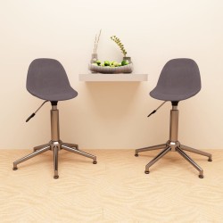 vidaXL Sillas de comedor giratorias 2 unidades tela gris taupe